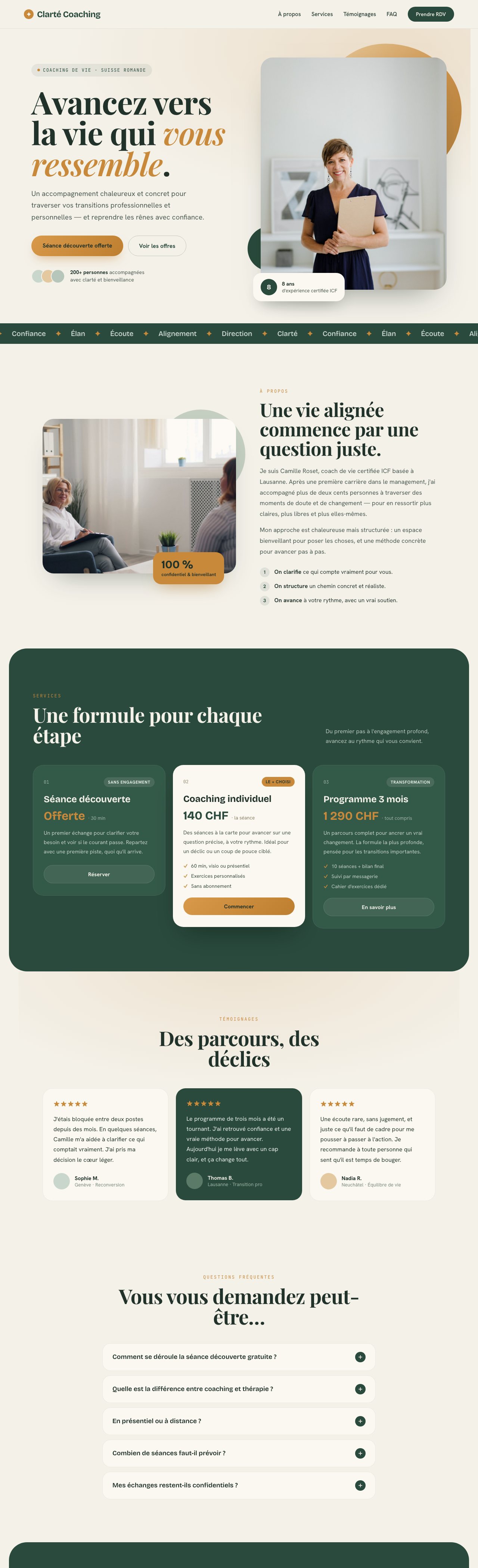 Site de Clarté Coaching