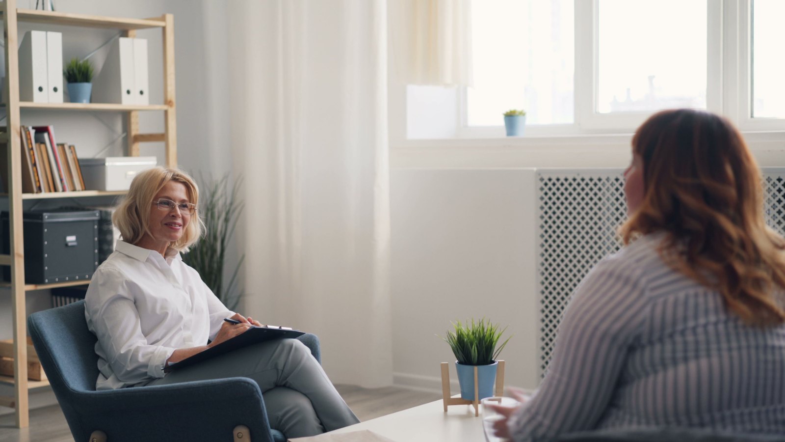 Camille en séance avec une cliente