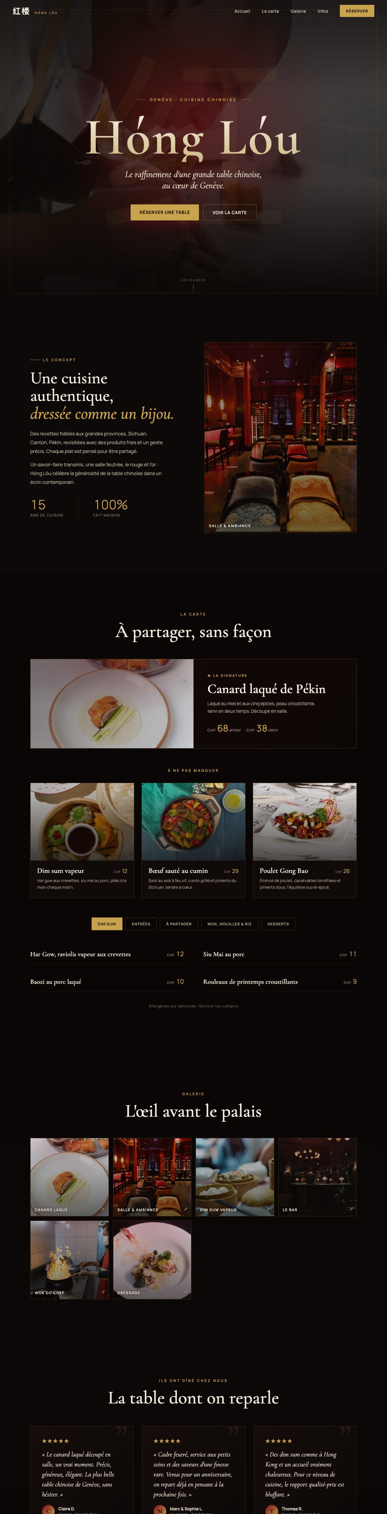 Site du restaurant Hóng Lóu